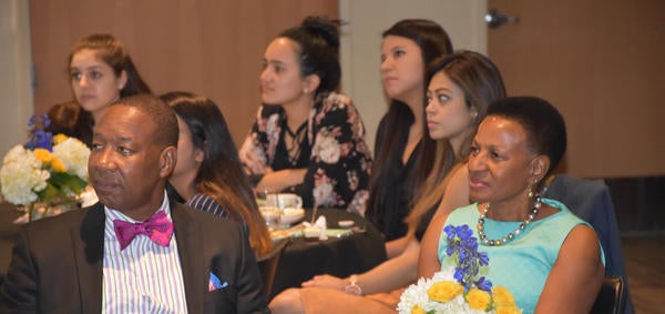 Dean Deas watching presentation